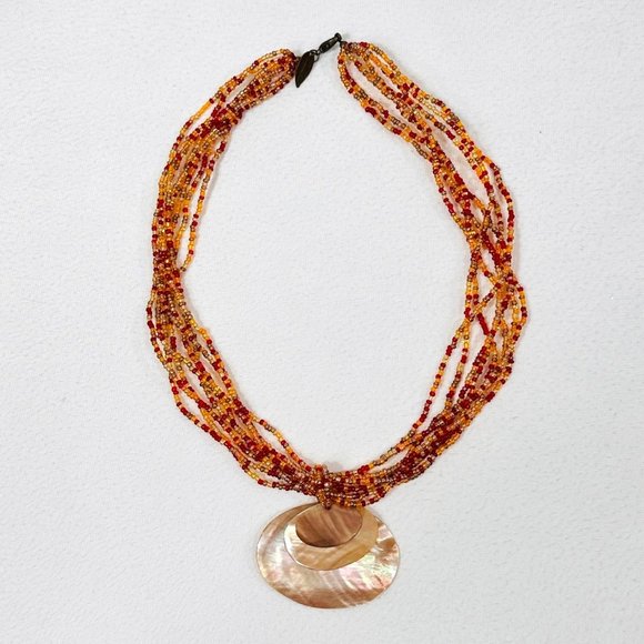 Coldwater Creek Abalone Shell & Seed Bead Necklace - Picture 2 of 6